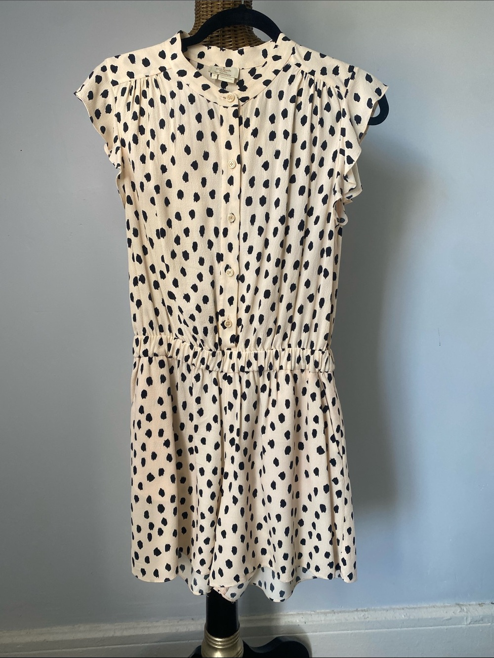 kate spade Cream and Black Polka Dot Romper